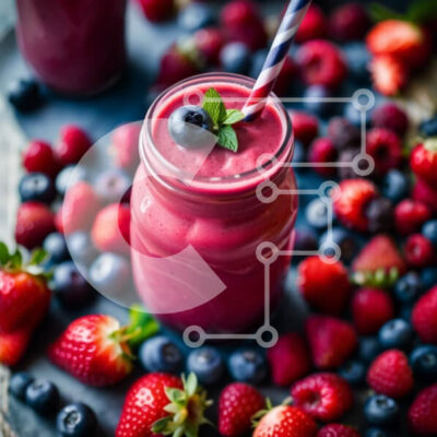 Intra Συλλεκτικό Ξύλινο Παζλ Plywood  4mm - Νόστιμο και δροσιστικό Smoothie Berry σε βάζο Mason Σε Ξύλινο Κουτί - Διαστάσεις: 10x10 cm – 25 κομμάτια - Image 1