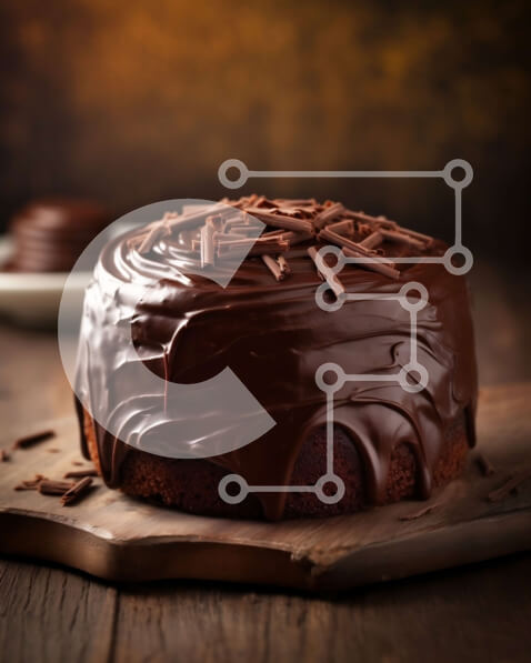 Intra Συλλεκτικό Ξύλινο Παζλ Plywood  4mm - Λαχταριστή εικόνα κέικ σοκολάτας με γλάσο σοκολάτας Σε Ξύλινο Κουτί - Διαστάσεις: 10x10 cm – 25 κομμάτια