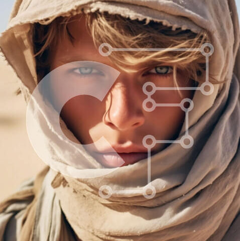 Intra Συλλεκτικό Ξύλινο Παζλ Plywood 4mm - Άτομο που στέκεται στην έρημο με τα χέρια στις τσέπες Σε Ξύλινο Κουτί - Διαστάσεις: 10x10 cm – 25 κομμάτια - Image 1