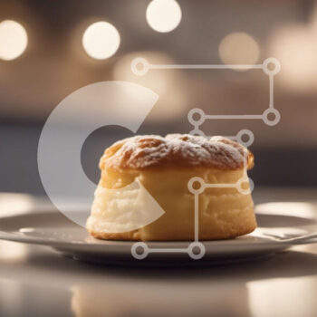 Intra Συλλεκτικό Ξύλινο Παζλ Plywood  4mm - Φρεσκοψημένο κέικ στο άσπρο πιάτο Σε Ξύλινο Κουτί - Διαστάσεις: 10x10 cm – 25 κομμάτια - Image 1