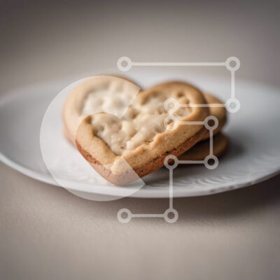 Intra Συλλεκτικό Ξύλινο Παζλ Plywood  4mm - Μπισκότα σε σχήμα καρδιάς σε λευκό πιάτο Σε Ξύλινο Κουτί - Διαστάσεις: 10x10 cm – 25 κομμάτια - Image 1