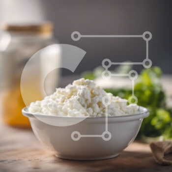 Intra Συλλεκτικό Ξύλινο Παζλ Plywood  4mm - Φρέσκο ​​τυρί σε λευκό μπολ με πρασινάδα Σε Ξύλινο Κουτί - Διαστάσεις: 10x10 cm – 25 κομμάτια - Image 1