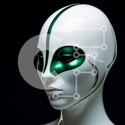 Intra Συλλεκτικό Ξύλινο Παζλ Plywood 4mm - Μανεκέν με λευκό πρόσωπο και πράσινα μάτια Σε Ξύλινο Κουτί - Διαστάσεις: 10x10 cm – 25 κομμάτια - Image 1