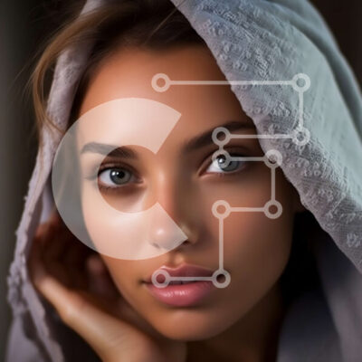 Intra Συλλεκτικό Ξύλινο Παζλ Plywood  4mm - Εκπληκτική εικόνα μιας γυναίκας που φορά μια λευκή πετσέτα στο κεφάλι της Σε Ξύλινο Κουτί - Διαστάσεις: 10x10 cm – 25 κομμάτια - Image 1