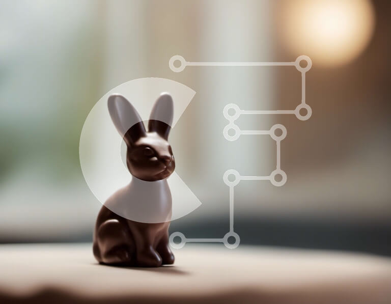 Intra Συλλεκτικό Ξύλινο Παζλ Plywood  4mm - Μικρό σοκολατένιο ειδώλιο λαγουδάκι σε ένα άδειο τραπέζι Σε Ξύλινο Κουτί - Διαστάσεις: 10x10 cm – 25 κομμάτια