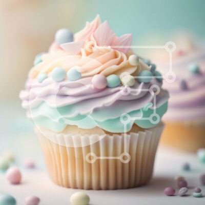 Intra Συλλεκτικό Ξύλινο Παζλ Plywood  4mm - Νόστιμο Cupcake με πολύχρωμο πάγωμα και πασπάλισμα Σε Ξύλινο Κουτί - Διαστάσεις: 10x10 cm – 25 κομμάτια - Image 1