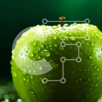 Intra Συλλεκτικό Ξύλινο Παζλ Plywood  4mm - Φρέσκο ​​και ζουμερό πράσινο μήλο με σταγονίδια νερού Σε Ξύλινο Κουτί - Διαστάσεις: 10x10 cm – 25 κομμάτια - Image 1