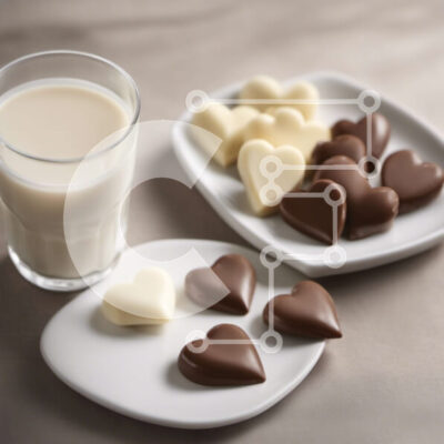 Intra Συλλεκτικό Ξύλινο Παζλ Plywood  4mm - Ποτήρι γάλα και σοκολάτες σε σχήμα καρδιάς Σε Ξύλινο Κουτί - Διαστάσεις: 10x10 cm – 25 κομμάτια - Image 1