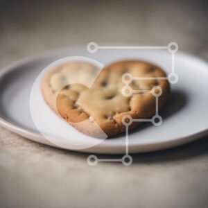 Intra Συλλεκτικό Ξύλινο Παζλ Plywood  4mm - Μπισκότο σε σχήμα καρδιάς σε ένα άσπρο πιάτο Σε Ξύλινο Κουτί - Διαστάσεις: 10x10 cm – 25 κομμάτια