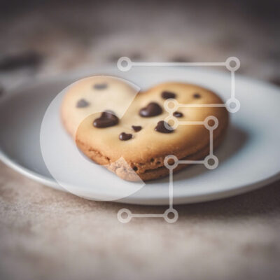 Intra Συλλεκτικό Ξύλινο Παζλ Plywood 4mm - Μπισκότο σοκολάτας σε σχήμα καρδιάς σε λευκό πιάτο Σε Ξύλινο Κουτί - Διαστάσεις: 10x10 cm – 25 κομμάτια - Image 1