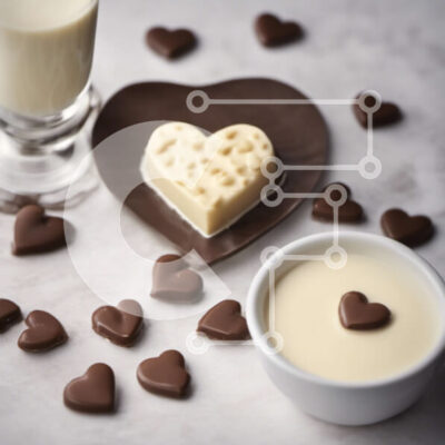 Intra Συλλεκτικό Ξύλινο Παζλ Plywood  4mm - Πιάτο σε σχήμα καρδιάς με σοκολατένιες καρδιές και μπολ γάλακτος Σε Ξύλινο Κουτί - Διαστάσεις: 10x10 cm – 25 κομμάτια - Image 1