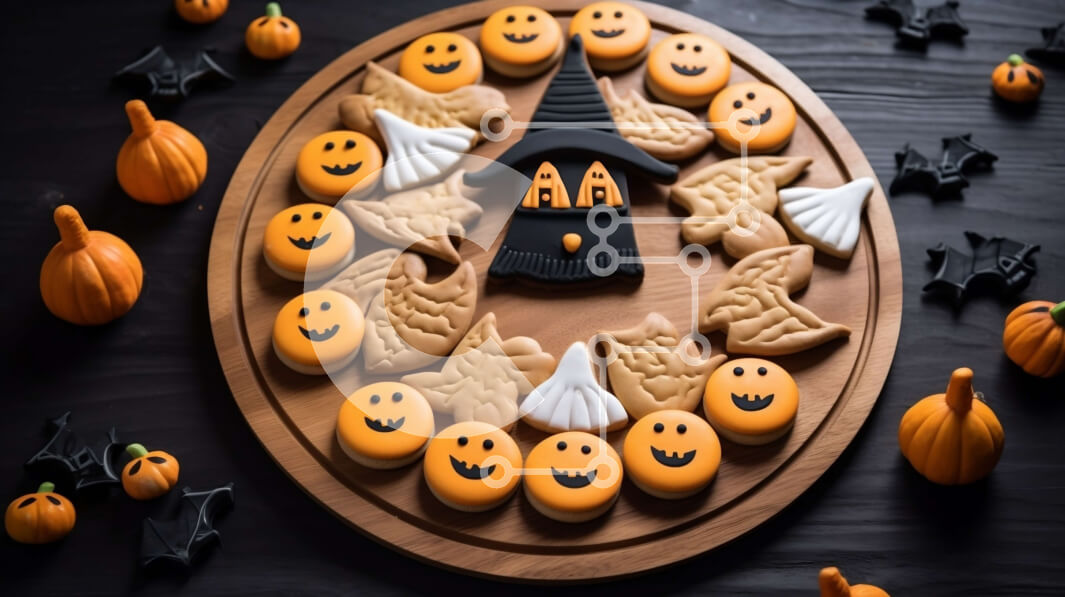 Intra Συλλεκτικό Ξύλινο Παζλ Plywood  4mm - Αποκριάτικα μπισκότα και διακοσμήσεις σε ξύλινο ξύλο κοπής Σε Ξύλινο Κουτί - Διαστάσεις: 10x10 cm – 25 κομμάτια