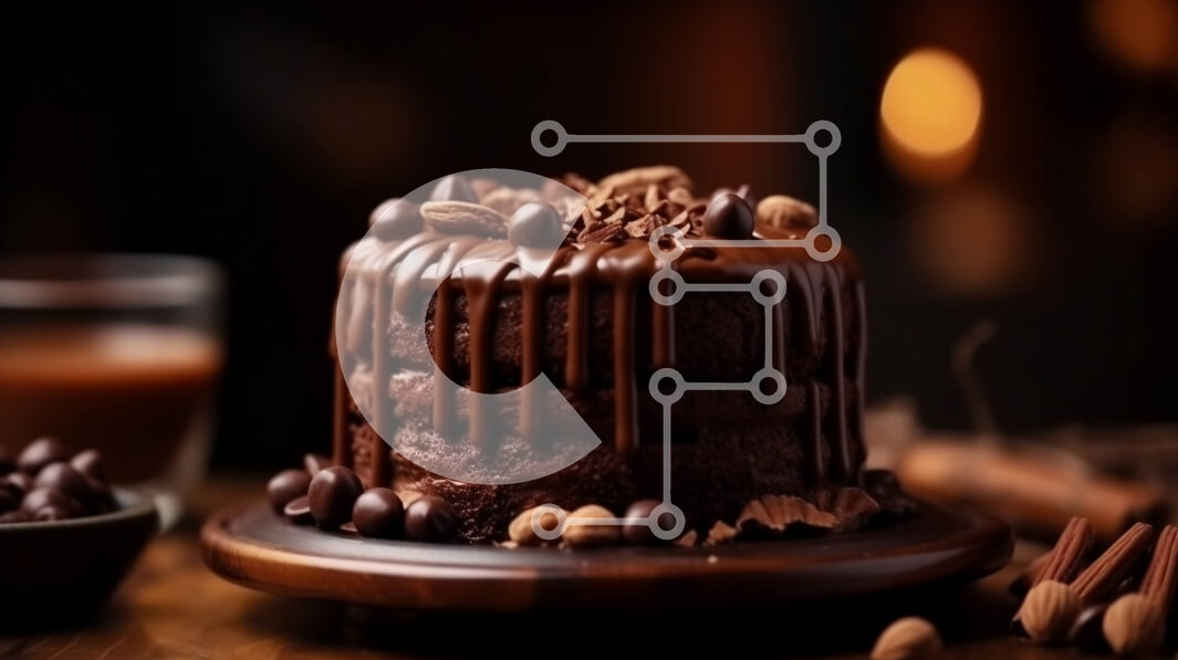 Intra Συλλεκτικό Ξύλινο Παζλ Plywood  4mm - Λαχταριστό κέικ σοκολάτας με σοκολάτα από πάνω Σε Ξύλινο Κουτί - Διαστάσεις: 10x10 cm – 25 κομμάτια