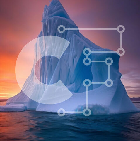 Intra Συλλεκτικό Ξύλινο Παζλ Plywood  4mm - Παγόβουνο που επιπλέει στον ωκεανό στο ηλιοβασίλεμα - εκπληκτική εικόνα φύσης Σε Ξύλινο Κουτί - Διαστάσεις: 10x10 cm – 25 κομμάτια - Image 1