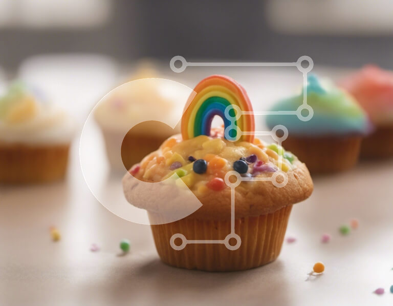 Intra Συλλεκτικό Ξύλινο Παζλ Plywood  4mm - Ομάδα πολύχρωμων cupcakes με μοναδικά σχέδια Σε Ξύλινο Κουτί - Διαστάσεις: 10x10 cm – 25 κομμάτια