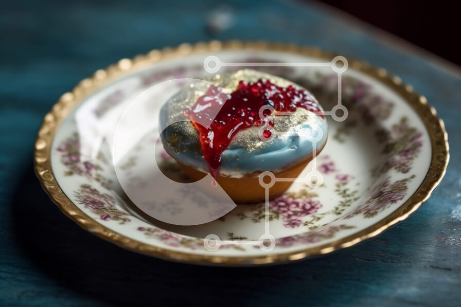 Intra Συλλεκτικό Ξύλινο Παζλ Plywood  4mm - Λαχταριστό Cupcake με Pink Frosting και Cherry από πάνω Σε Ξύλινο Κουτί - Διαστάσεις: 10x10 cm – 25 κομμάτια