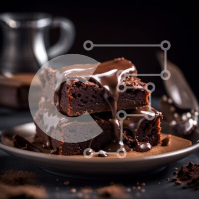 Intra Συλλεκτικό Ξύλινο Παζλ Plywood  4mm - Λαχταριστά μπράουνις με πλούσιο γλάσο σοκολάτας Σε Ξύλινο Κουτί - Διαστάσεις: 10x10 cm – 25 κομμάτια - Image 1