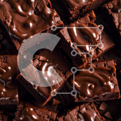 Intra Συλλεκτικό Ξύλινο Παζλ Plywood  4mm - Κοντινό πλάνο φρεσκοψημένο μπράουνις σοκολάτας με σάλτσα που στάζει Σε Ξύλινο Κουτί - Διαστάσεις: 10x10 cm – 25 κομμάτια - Image 1