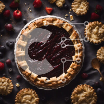 Intra Συλλεκτικό Ξύλινο Παζλ Plywood  4mm - Νόστιμη σπιτική πίτα βατόμουρου με φρέσκα μούρα Σε Ξύλινο Κουτί - Διαστάσεις: 10x10 cm – 25 κομμάτια - Image 1