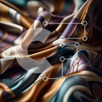 Intra Συλλεκτικό Ξύλινο Παζλ Plywood  4mm - Από κοντά όψη κομψό μεταξωτό κασκόλ με vintage σχέδιο εμπνευσμένο από την αρ ντεκό Σε Ξύλινο Κουτί - Διαστάσεις: 10x10 cm – 25 κομμάτια - Image 1