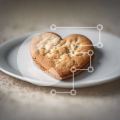 Intra Συλλεκτικό Ξύλινο Παζλ Plywood  4mm - Μπισκότο σε σχήμα καρδιάς σε λευκό πιάτο Σε Ξύλινο Κουτί - Διαστάσεις: 10x10 cm – 25 κομμάτια - Image 1