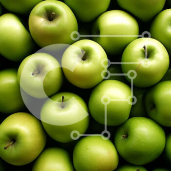 Intra Συλλεκτικό Ξύλινο Παζλ Plywood  4mm - Φρέσκο ​​και τραγανό σωρό από πράσινα μήλα Σε Ξύλινο Κουτί - Διαστάσεις: 10x10 cm – 25 κομμάτια - Image 1