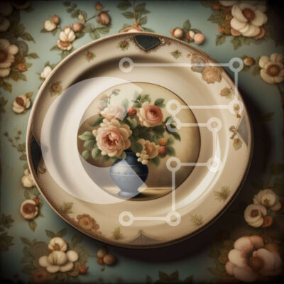 Intra Συλλεκτικό Ξύλινο Παζλ Plywood  4mm - Εκπληκτικό βάζο με τριαντάφυλλα σε τραπέζι με ταπετσαρία με λουλούδια Σε Ξύλινο Κουτί - Διαστάσεις: 10x10 cm – 25 κομμάτια - Image 1