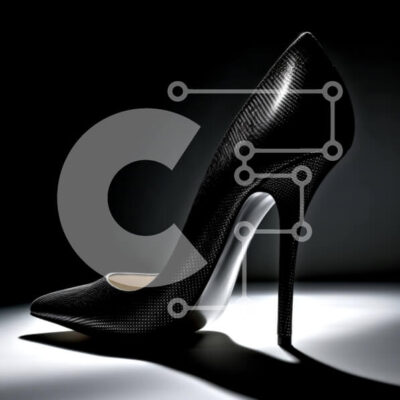 Intra Συλλεκτικό Ξύλινο Παζλ Plywood 4mm - Κομψό και μοντέρνο μαύρο ψηλοτάκουνο παπούτσι για μοντέρνα εμφάνιση Σε Ξύλινο Κουτί - Διαστάσεις: 10x10 cm – 25 κομμάτια - Image 1