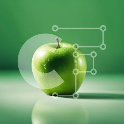 Intra Συλλεκτικό Ξύλινο Παζλ Plywood  4mm - Φρέσκο ​​πράσινο μήλο που κάθεται σε ένα τραπέζι Σε Ξύλινο Κουτί - Διαστάσεις: 10x10 cm – 25 κομμάτια - Image 1