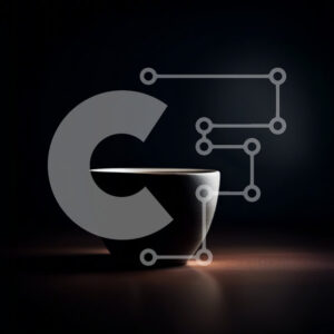 Intra Συλλεκτικό Ξύλινο Παζλ Plywood  4mm - Απλοποιημένη εικόνα ενός μαύρου φλιτζάνι καφέ σε ένα σκούρο ξύλινο τραπέζι Σε Ξύλινο Κουτί - Διαστάσεις: 10x10 cm – 25 κομμάτια