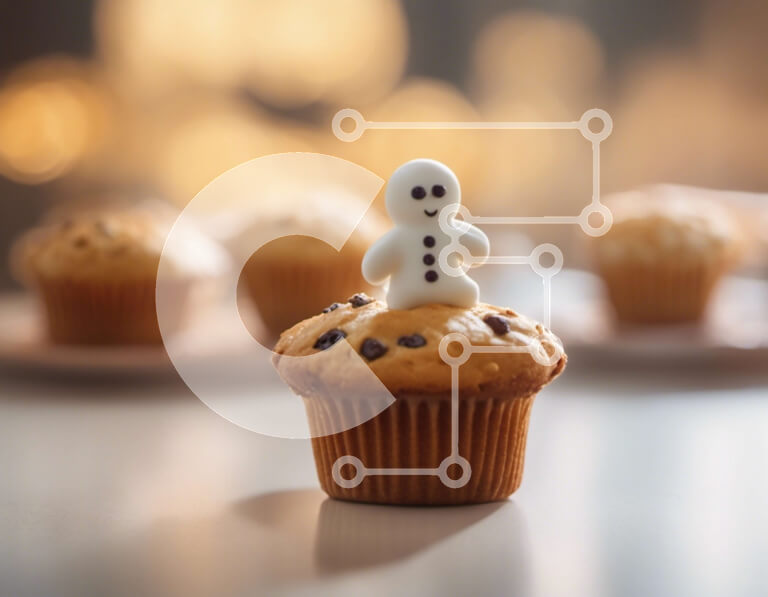 Intra Συλλεκτικό Ξύλινο Παζλ Plywood  4mm - Νόστιμο Cupcake Χιονάνθρωπος Σε Ξύλινο Κουτί - Διαστάσεις: 10x10 cm – 25 κομμάτια - Image 1
