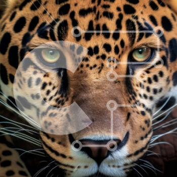 Intra Συλλεκτικό Ξύλινο Παζλ Plywood  4mm - Αγριό Jaguar με ανοιχτό στόμα και αιχμηρά δόντια Σε Ξύλινο Κουτί - Διαστάσεις: 10x10 cm – 25 κομμάτια - Image 1