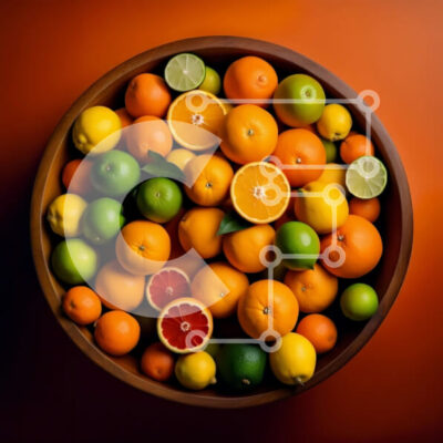 Intra Συλλεκτικό Ξύλινο Παζλ Plywood  4mm - Ζωντανό μπολ με εσπεριδοειδή - πορτοκάλια, λάιμ και λεμόνια Σε Ξύλινο Κουτί - Διαστάσεις: 10x10 cm – 25 κομμάτια - Image 1