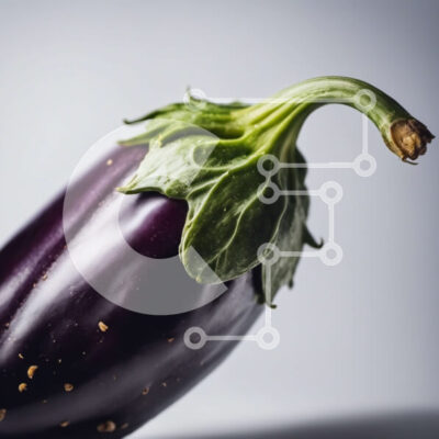 Intra Συλλεκτικό Ξύλινο Παζλ Plywood  4mm - Κοντινή όψη μιας φρέσκιας και άψογης μελιτζάνας Σε Ξύλινο Κουτί - Διαστάσεις: 10x10 cm – 25 κομμάτια - Image 1