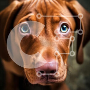 Intra Συλλεκτικό Ξύλινο Παζλ Plywood  4mm - Αξιολάτρευτη εικόνα ενός καφέ σκύλου με μπλε μάτια Σε Ξύλινο Κουτί - Διαστάσεις: 10x10 cm – 25 κομμάτια