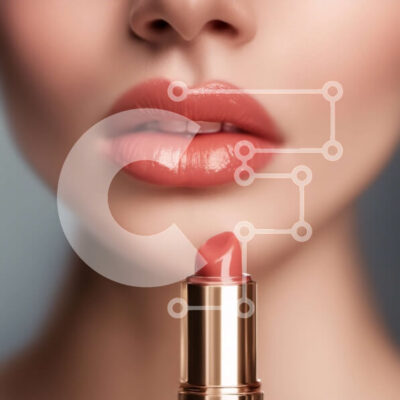 Intra Συλλεκτικό Ξύλινο Παζλ Plywood  4mm - Κοντινό πλάνο του γυναικείου προσώπου με ροζ κραγιόν Σε Ξύλινο Κουτί - Διαστάσεις: 10x10 cm – 25 κομμάτια - Image 1