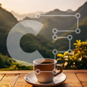 Intra Συλλεκτικό Ξύλινο Παζλ Plywood  4mm - Φλιτζάνι καφέ σε ξύλινο τραπέζι με θέα στο βουνό Σε Ξύλινο Κουτί - Διαστάσεις: 10x10 cm – 25 κομμάτια - Image 1