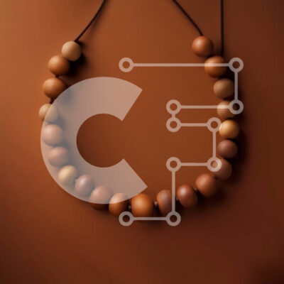 Intra Συλλεκτικό Ξύλινο Παζλ Plywood  4mm - Κομψό Καφέ Ξύλινο Κολιέ με Χάντρες με Δερμάτινο Κορδόνι Σε Ξύλινο Κουτί - Διαστάσεις: 10x10 cm – 25 κομμάτια - Image 1