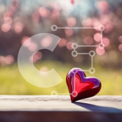 Intra Συλλεκτικό Ξύλινο Παζλ Plywood  4mm - Αντικείμενο σε σχήμα καρδιάς σε ξύλινο τραπέζι με ροζ και λευκά λουλούδια Σε Ξύλινο Κουτί - Διαστάσεις: 10x10 cm – 25 κομμάτια - Image 1