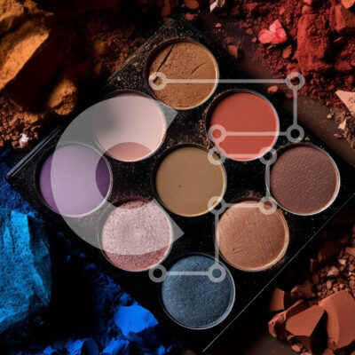 Intra Συλλεκτικό Ξύλινο Παζλ Plywood  4mm - Εκπληκτική παλέτα σκιών ματιών με μια σειρά από μπλε, μοβ και καφέ αποχρώσεις Σε Ξύλινο Κουτί - Διαστάσεις: 10x10 cm – 25 κομμάτια - Image 1