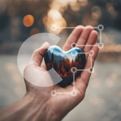 Intra Συλλεκτικό Ξύλινο Παζλ Plywood  4mm - Πέτρα σε σχήμα καρδιάς με γραφικό ορεινό τοπίο Σε Ξύλινο Κουτί - Διαστάσεις: 10x10 cm – 25 κομμάτια - Image 1