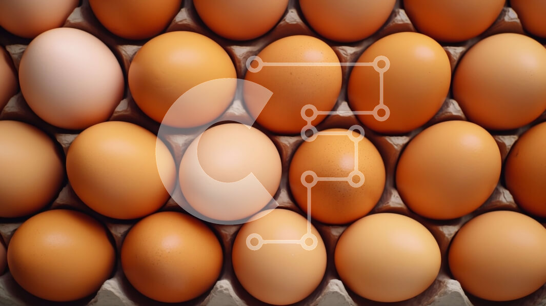 Intra Συλλεκτικό Ξύλινο Παζλ Plywood  4mm - Κοντινό πλάνο καφέ αυγών σε χάρτινο κουτί Σε Ξύλινο Κουτί - Διαστάσεις: 10x10 cm – 25 κομμάτια