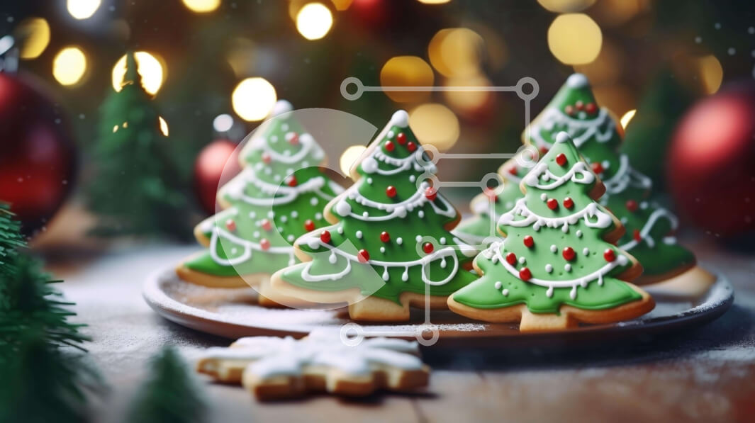 Intra Συλλεκτικό Ξύλινο Παζλ Plywood  4mm - Μπισκότα Χριστουγεννιάτικου Δέντρου σε νιφάδες χιονιού Σε Ξύλινο Κουτί - Διαστάσεις: 10x10 cm – 25 κομμάτια