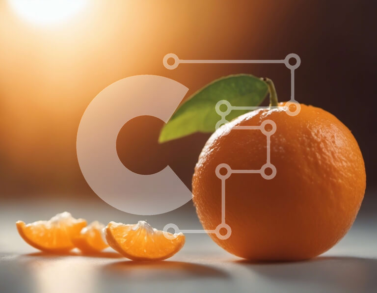 Intra Συλλεκτικό Ξύλινο Παζλ Plywood  4mm - Ώριμο πορτοκάλι με φύλλο Σε Ξύλινο Κουτί - Διαστάσεις: 10x10 cm – 25 κομμάτια