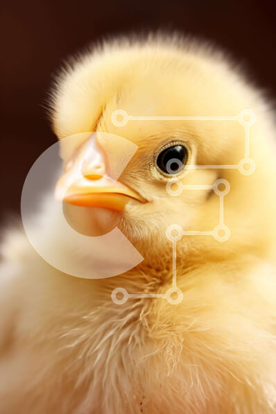 Intra Συλλεκτικό Ξύλινο Παζλ Plywood  4mm - Νεαρό κοτόπουλο που κοιτάζει επίμονα την κάμερα Σε Ξύλινο Κουτί - Διαστάσεις: 10x10 cm – 25 κομμάτια