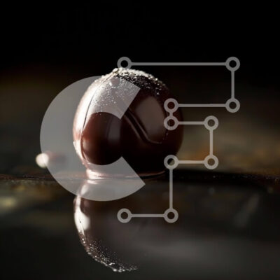 Intra Συλλεκτικό Ξύλινο Παζλ Plywood  4mm - Μπάλα μαύρης σοκολάτας σε γυάλινο τραπέζι Σε Ξύλινο Κουτί - Διαστάσεις: 10x10 cm – 25 κομμάτια - Image 1