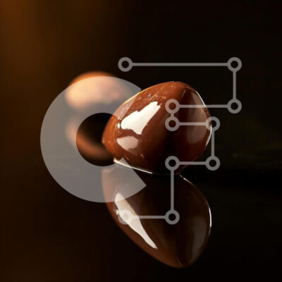 Intra Συλλεκτικό Ξύλινο Παζλ Plywood  4mm - Αμύγδαλα καλυμμένα με σοκολάτα σε μαύρη επιφάνεια Σε Ξύλινο Κουτί - Διαστάσεις: 10x10 cm – 25 κομμάτια - Image 1