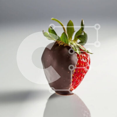 Intra Συλλεκτικό Ξύλινο Παζλ Plywood  4mm - Φράουλα με επικάλυψη σοκολάτας σε υπόλευκη επιφάνεια Σε Ξύλινο Κουτί - Διαστάσεις: 10x10 cm – 25 κομμάτια - Image 1