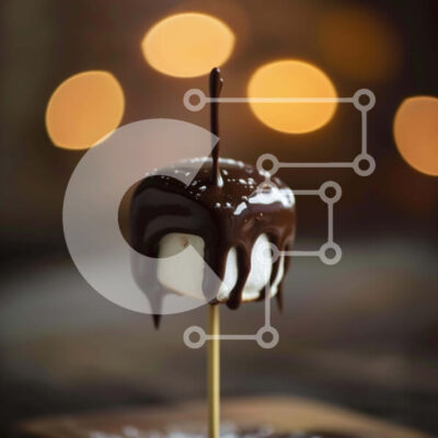 Intra Συλλεκτικό Ξύλινο Παζλ Plywood 4mm - Επιδόρπιο Marshmallow με επικάλυψη σοκολάτας σε ξύλινο ραβδί Σε Ξύλινο Κουτί - Διαστάσεις: 10x10 cm – 25 κομμάτια - Image 1