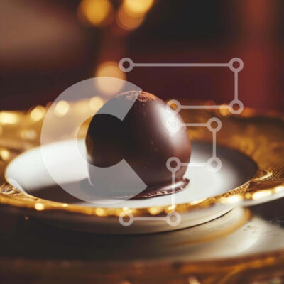 Intra Συλλεκτικό Ξύλινο Παζλ Plywood  4mm - Σοκολατένια μπάλα σε επίχρυσο πιάτο Σε Ξύλινο Κουτί - Διαστάσεις: 10x10 cm – 25 κομμάτια - Image 1